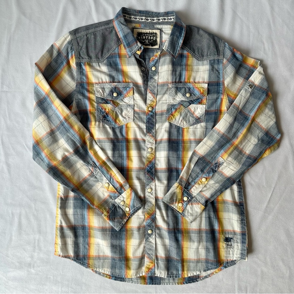 BKE Vintage Plaid Button Down - XL